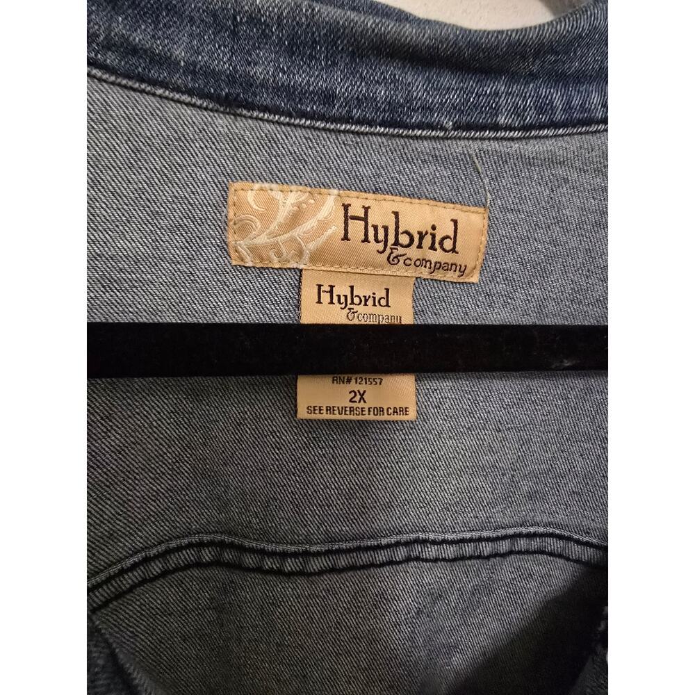 Hybrid & Company Women's Jean Jacket Distressed Size 2XL - Picture 3 of 7